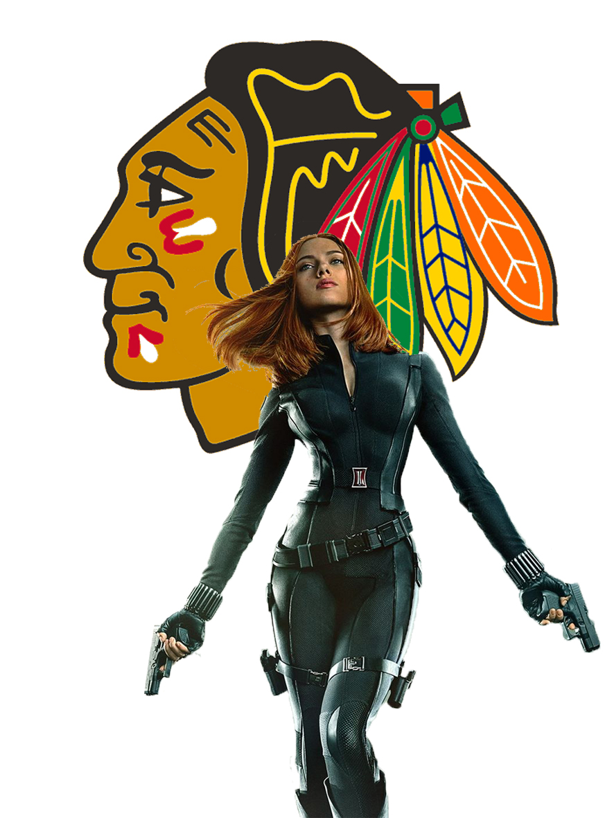 Chicago Blackhawks Black Widow Logo vinyl decal